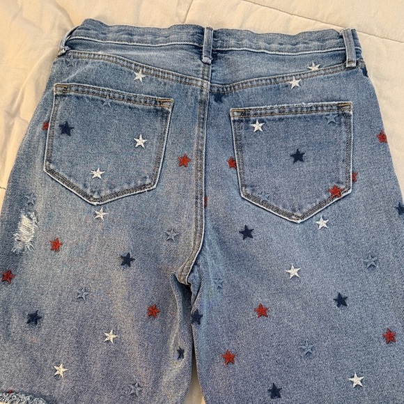 DRIFTWOOD Blue Jean Shorts with Red and White Star Embroidery - Picture 4 of 8